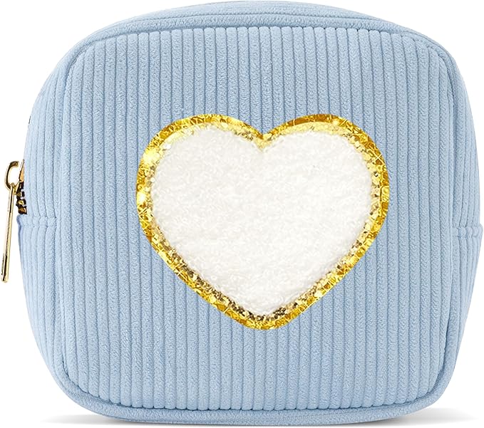 Pocmimut Preppy Makeup Bag,Travel Toiletry Bag,Monogrammed Gifts for Women,Personalized Birthday Gift for Sister Friends,Cute Stuff for Girls,Love