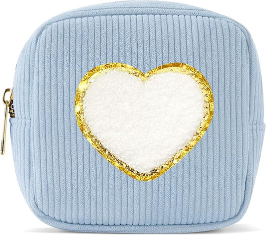 Pocmimut Preppy Makeup Bag,Travel Toiletry Bag,Monogrammed Gifts for Women,Personalized Birthday Gift for Sister Friends,Cute Stuff for Girls,Love
