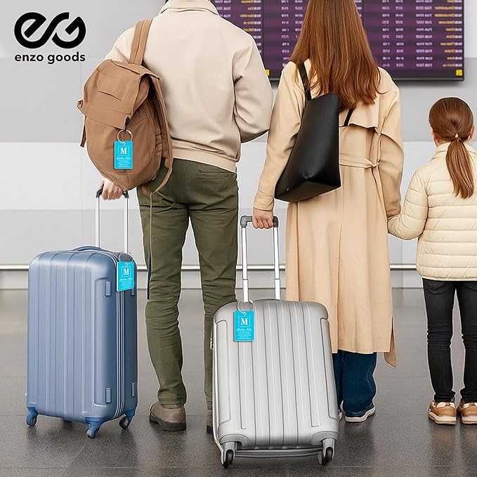 Personalized Luggage Tag | 2 Pack | Custom Luggage Tags for Suitcases | Kids Backpack Tag | 10 Color Options & Choose Font, Font Color