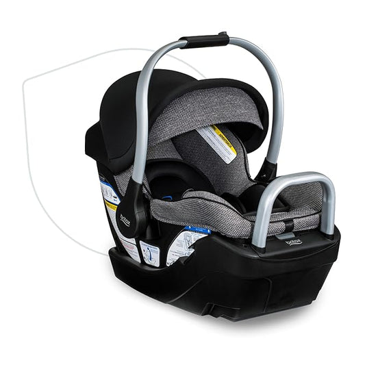Britax Willow SC Infant Car Seat, Rear Facing Car Seat with Alpine Base, ClickTight Technology, RightSize System, Pindot Onyx