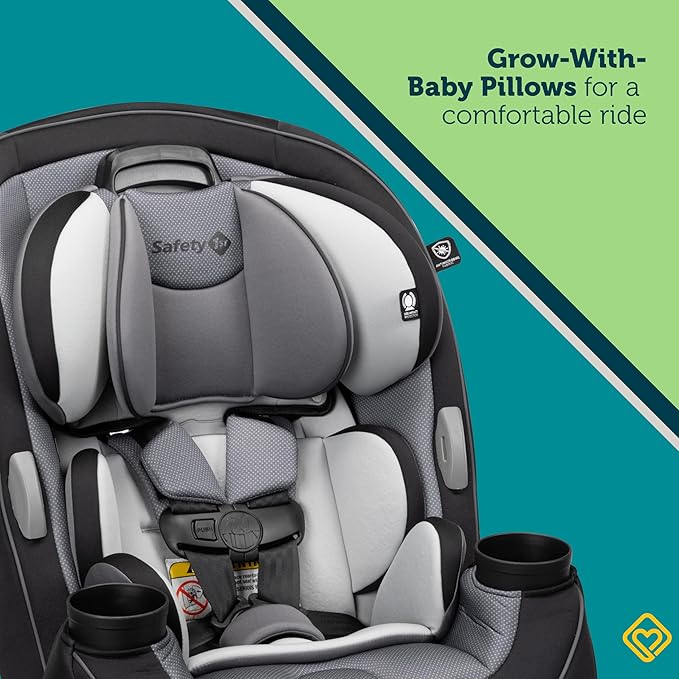 Safety 1st Grow and Go All-in-One Slim Convertible Car Seat, Rear Facing, 5-40 lbs, Forward Facing (30–65 lbs), High Back Booster Seat 40-100 pounds, Evening Dusk