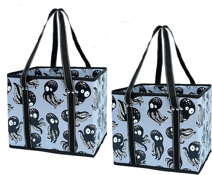 BeeGreen Large Waterproof Reusable Bags Christmas Heavy Duty Shopping Tote for Groceries Pool Gift with Webbing Handles