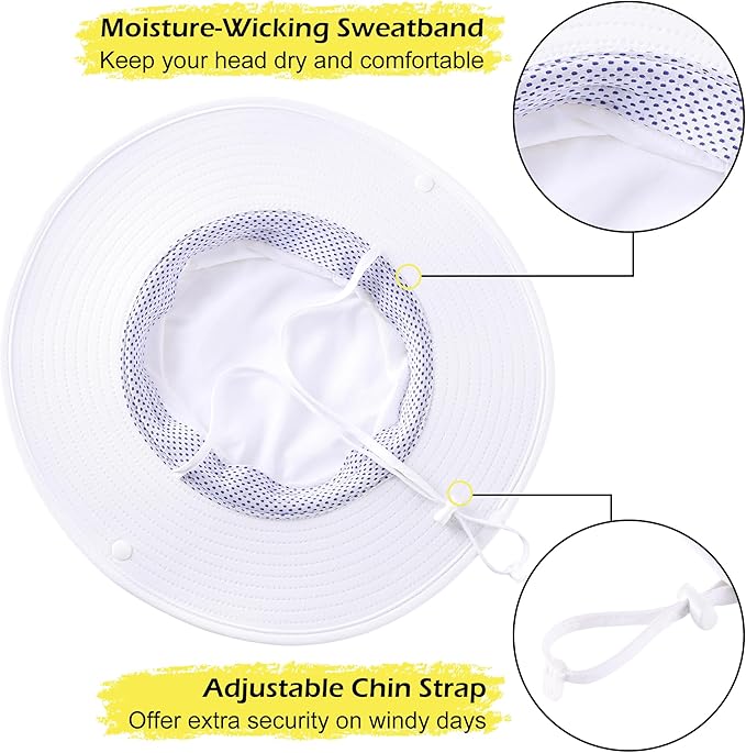 Connectyle Men's Sun Hat UPF 50+ Wide Brim Bucket Hats for Fishing Hiking Gardening Adjustable Boonie Hat Outdoor Safari Hats