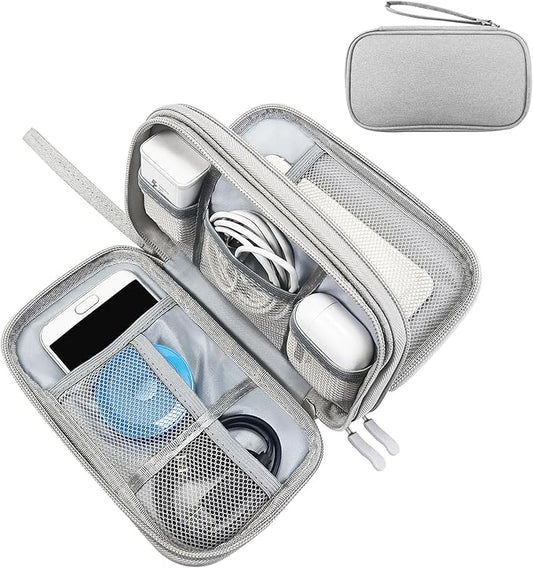 SMONT Cord Cable Organizer Travel Charger Bag Electronic Pouch Case Grey