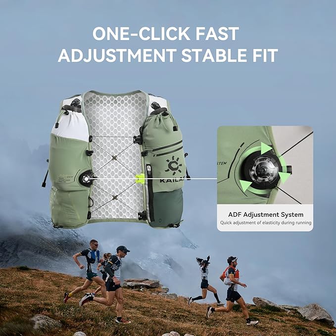 KAILAS FUGA AIR 8 Ⅳ Running Hydration Vest Hydration Pack Lightweight with Two TPU Water Bladders for Women Men Trail Cycling Hiking