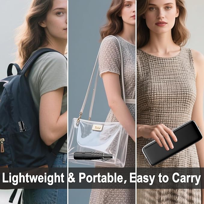 Automatic Mini Travel Windproof Folding Umbrella - UV Protection, Instant Open/Close for Rain/Sun, Small Compact Lightweight Design Fits in Tote Bag/Travel Case/Backpack for Commute, Women & Men