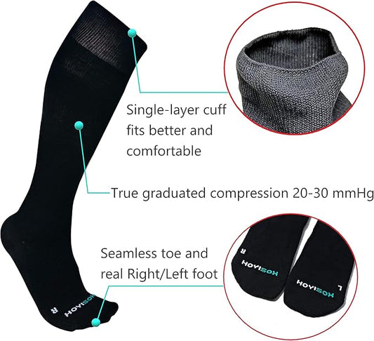 Big and Tall Compression Socks Sizes L to 8XL, Comfortable Knee High Socks for Men and Women