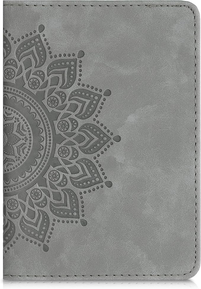 kwmobile Registration and Insurance Holder - Car Document Holder for Vehicle Documents and Cards - PU Leather with Design - Grey