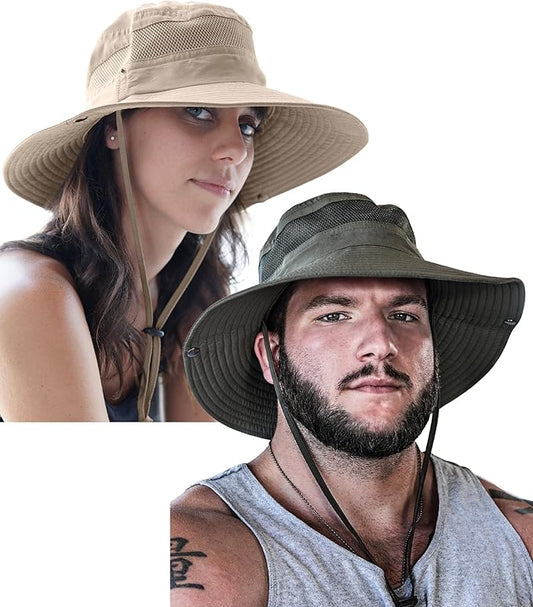 GearTOP Safari Hat for Men Sun Hats for Women UV Protection UPF 50+ Fishing, Gardening, Hiking Hat (22-23 1/2")