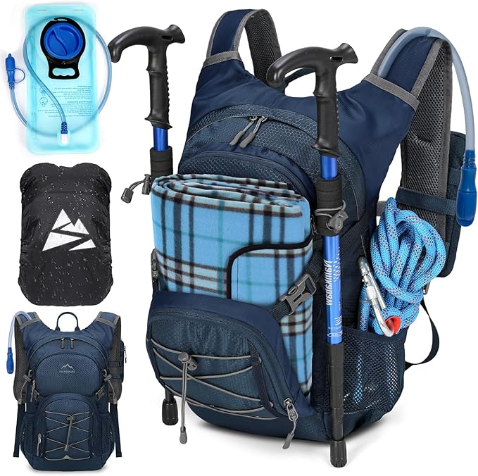 Hydration Backpack with Water Bladder, 18L Lightweight Hiking Backpack for Women&Men Small Insulated Hydration Water Pack for Hiking, Running, Cycling, Biking