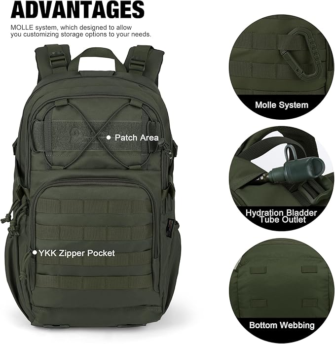 Mardingtop Military Tactical Backpack for Men 28L Molle Rucksack Assault Pack EDC Daypack for Hiking,Travel,Camping, Hunting