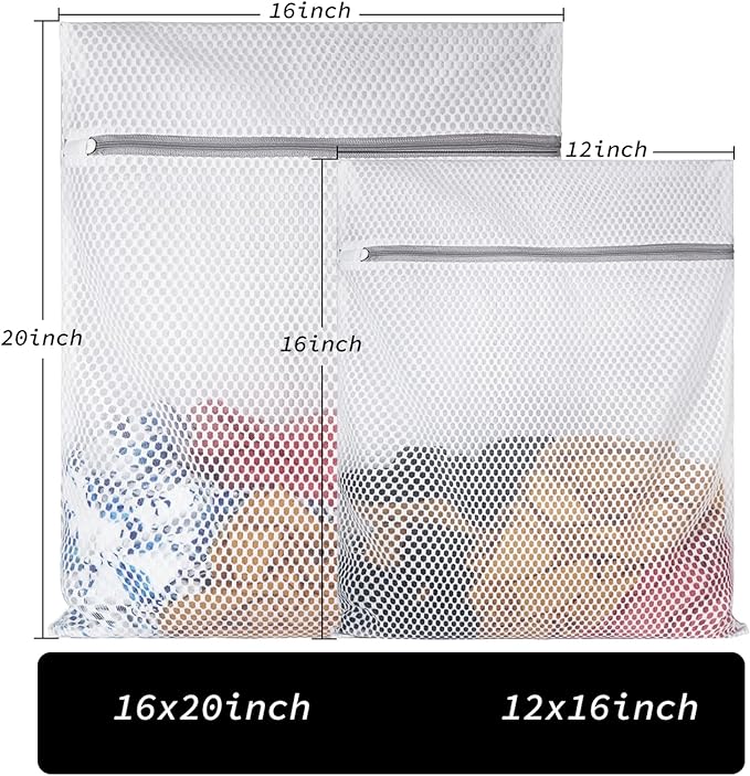 Delicates Laundry Bag - 2 Pack Durable Honeycomb Mesh Lingerie Wash Bag