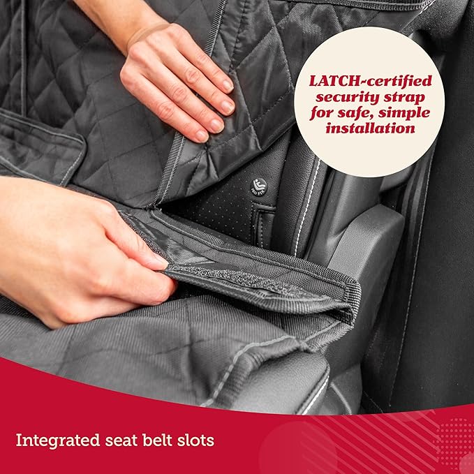 Lusso Gear Car Seat Cover & Protector for Dogs - Gray, Universal Fit - Waterproof, Non-Slip Backseat Liner - Seat Covers for Cars, Trucks & SUVs