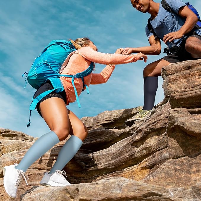 Copper Compression Socks for Women and Men(6 Pairs)-Best Support for Running, Athletic, Nursing, Travel