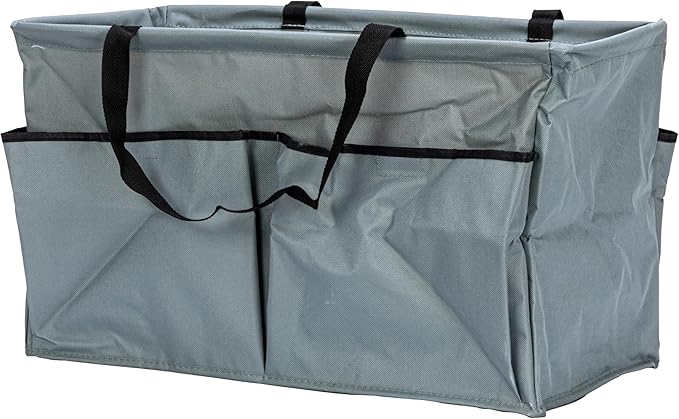 Household Essentials Gray Krush Container All-Purpose Utility Tote with Pockets