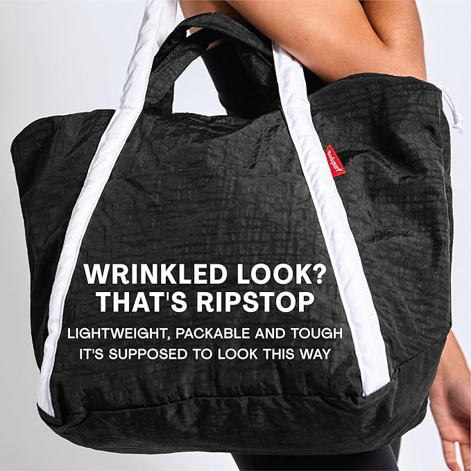 Bodysurf Beach Bags Waterproof Sandproof - Packable Foldable Nylon Zipper Tote Bag for Travel Lightweight, Pool, Boat, Cruise