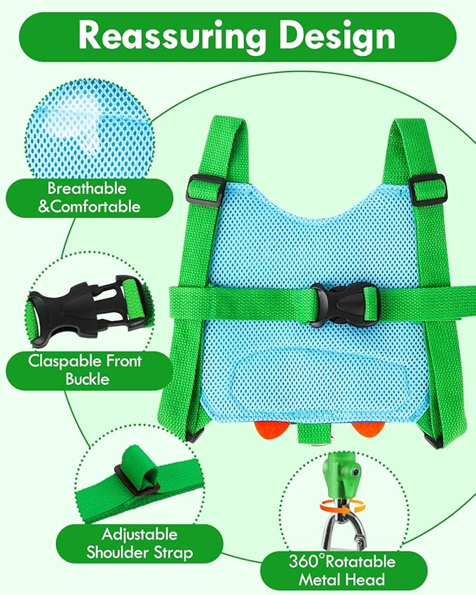 Lehoo Castle Toddler Leash for Boys, 4-in-1 Toddler Harness with Leash with Anti Lost Wrist Link for Kids, Baby Leash for Walking, Kids Leash Backpack (Dinosaur Blue)