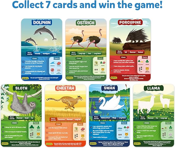 Skillmatics Guess in 10 Animals Megapack, Perfect for Boys, Girls, Kids, Teens, Adults Who Love Animal Card Games, Trivia, Travel Games, Gifts for Ages 6, 7, 8, 9, 10, and Up