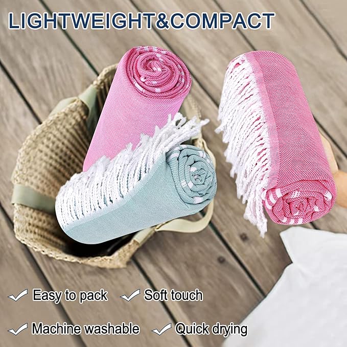 Beach Towel 2 Pack,Sand Free Beach Towels Oversized 39 x 72,Turkish Beach Towel Quick Dry Towel,Lightweight Pool Towels for Adults Travel Towel,Cool Beach Accessories Super Absorbent Towels