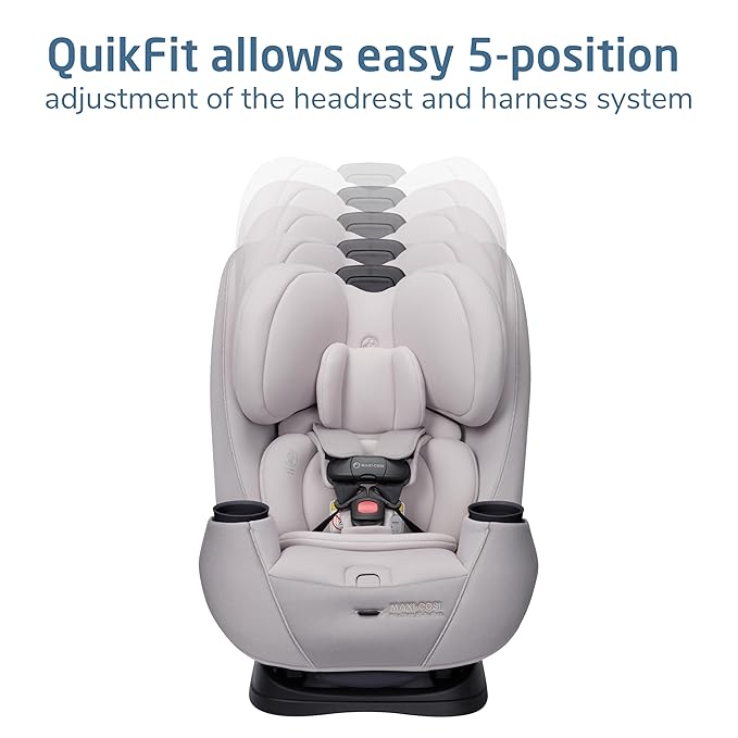 Maxi-COSI Pria Max 3-in-1 Convertible Car Seat, Infant to Toddler Car Seat, ClipQuick Magnetic Chest Clip, Quick-Install Latch, Machine-Washable Cover, 5-100 lbs, Oyster Shell