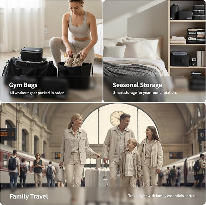 Cipway 5 Set Packing Cubes for Travel Suitcase Organizer for Accessories Luggage Carry On Suitcase Lightweight Black