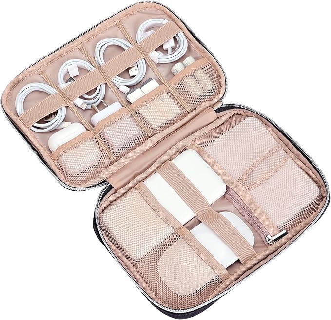 BELALIFE Electronic Organizer, Portable Travel Cable Bag, Tech Storage for Cord, Charger, Phone, Earphone, Hard Drive, USB, SD Card and Other Accessories, Black