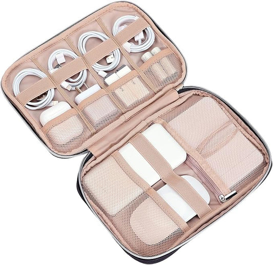 BELALIFE Electronic Organizer, Portable Travel Cable Bag, Tech Storage for Cord, Charger, Phone, Earphone, Hard Drive, USB, SD Card and Other Accessories, Black