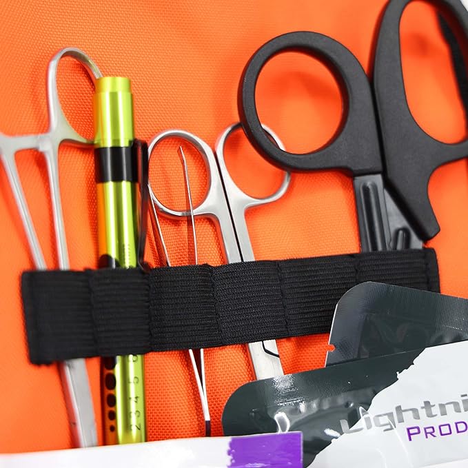 Lightning X Value Compact Medic First Responder EMS/EMT Stocked Trauma Bag w/Basic Fill Kit A - Orange