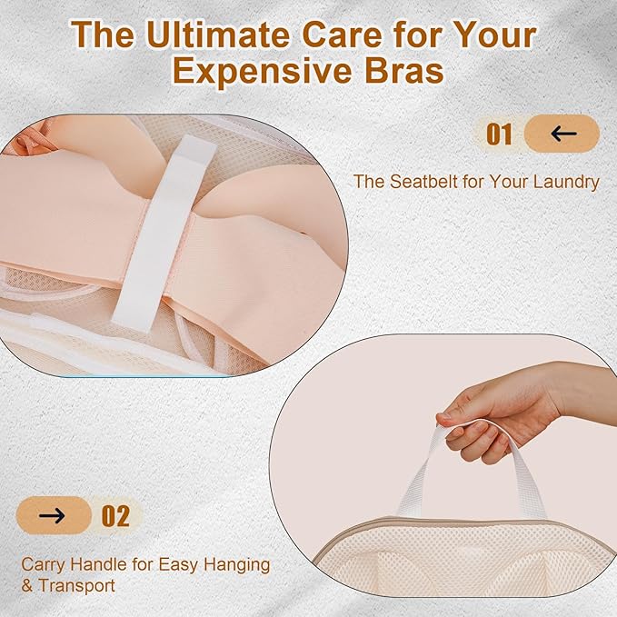 6Pcs All-New Upgraded Mesh Laundry Bags, Durable Lingerie Bags for Washing Delicates, Underwear, Bra, Shoes, Socks, Laundry Bag Mesh Wash Bags for College Dorm, Laundry Room (6 Sizes, Classified Use)