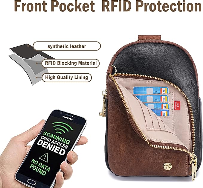 INICAT RFID Blocking Sling Bag Anti Theft Crossbody Bags Women Valentine's Day Gifts Travel Purses Vegan Leather