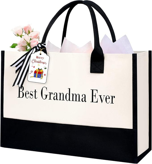 BAGAIL Initial Tote Bag, Personalized Birthday Gifts for Women, Teacher, Friends, Mom, Wedding, Monogrammed Beach Bag