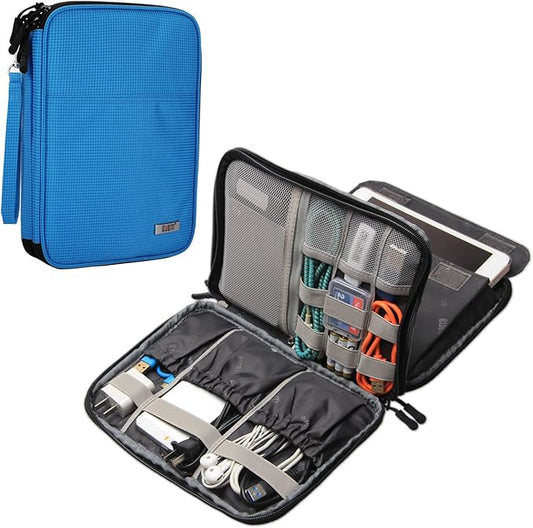 BUBM Electronic Accessories Organizer, Travel Gadget Bag for Cables, Blue