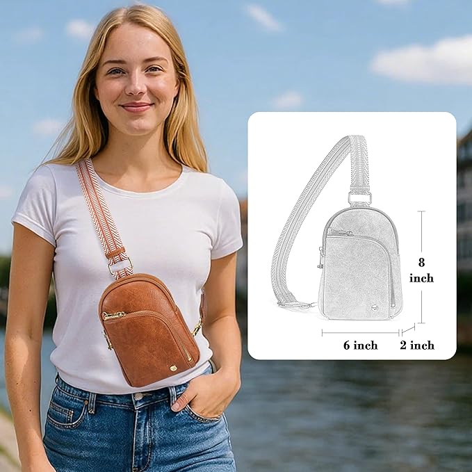 INICAT RFID Blocking Sling Bag Anti Theft Crossbody Bags Women Valentine's Day Gifts Travel Purses Vegan Leather