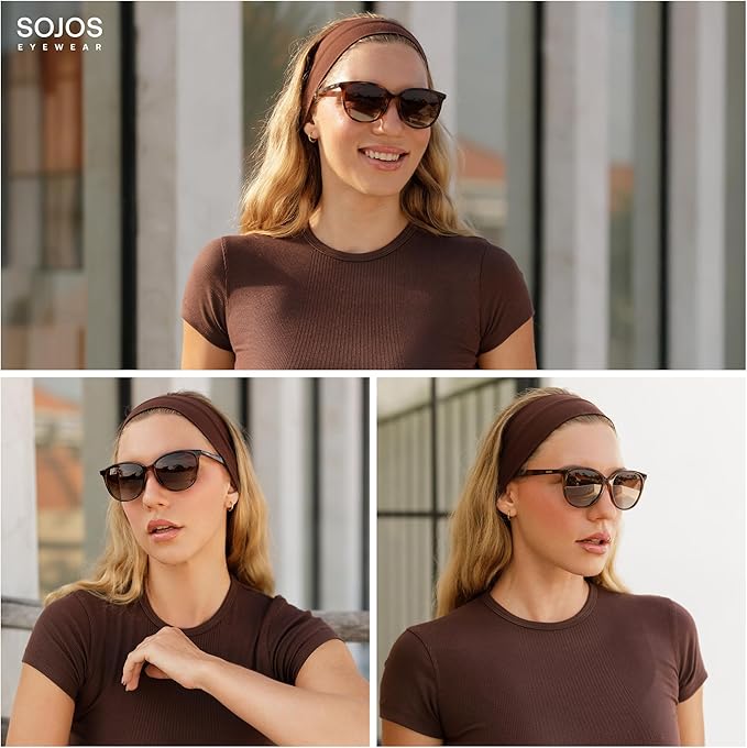 SOJOS Square Polarized Sunglasses for Women Men Vintage Style Larger Fit Shades SJ2642