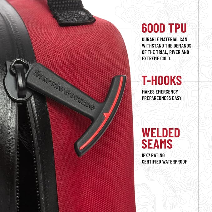 Surviveware 98-Piece Waterproof Premium First Aid & Survival Kit - Comprehensive Emergency Preparedness Gear for Camping, Hiking, Backpacking, and Outdoor Adventures