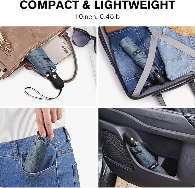 G4Free Mini Ultralight Umbrella UPF 50+ UV Protection Compact Lightweight Travel Umbrella Super Slim Small Portable Automatic Open and Close,40 Inch