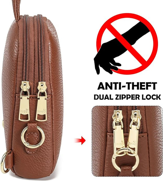 INICAT Travel Small Crossbody Sling Bags Women Cross Body Purses Passport Holder Vegan Leather Fanny Packs Birthday Gifts