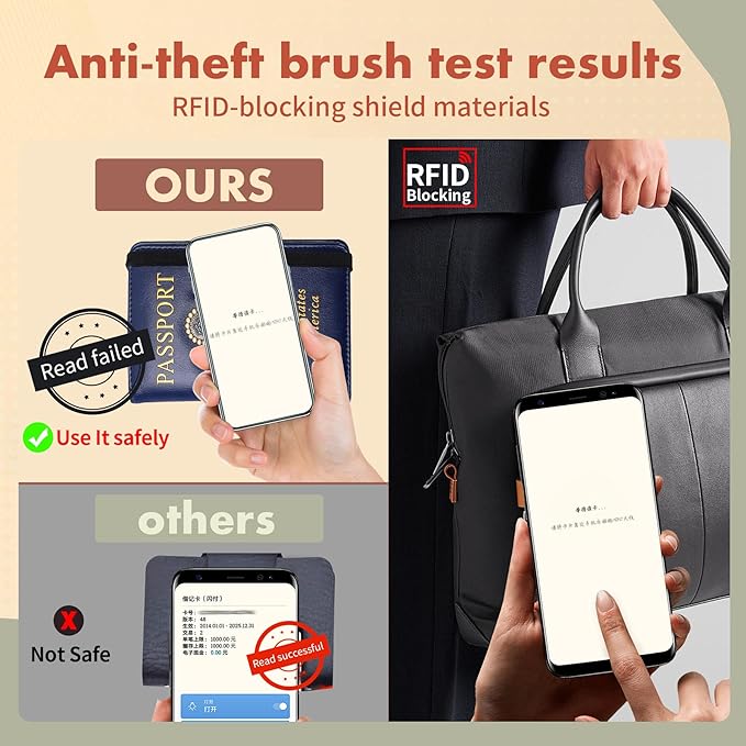 Passport Holder and Card Slot Combo RFID Blocking Leather Travel Passport Wallet for Men and Women US Passport Cover Protector(black)