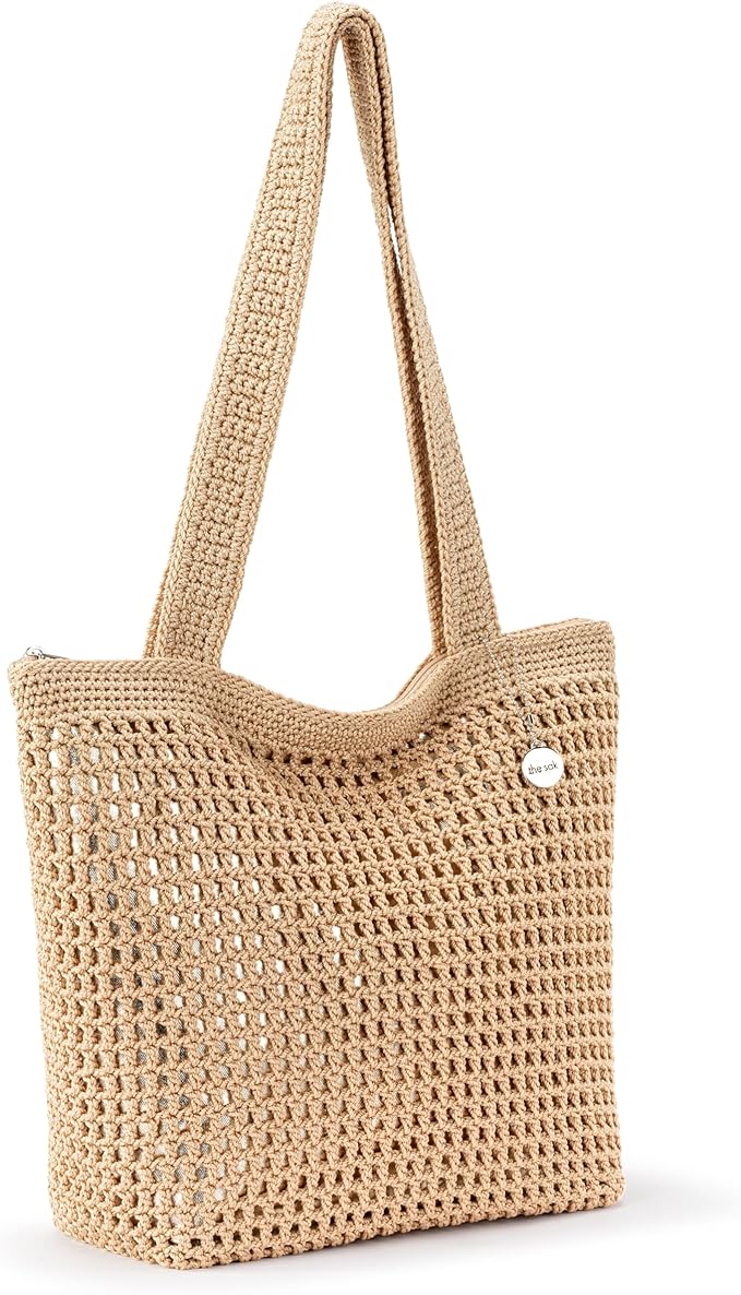 The Sak Casual Classics Tote Bag - Hand Crochet Woman's Purse For Everyday, Travel, Beach Bag - Handbag With Shoulder Straps