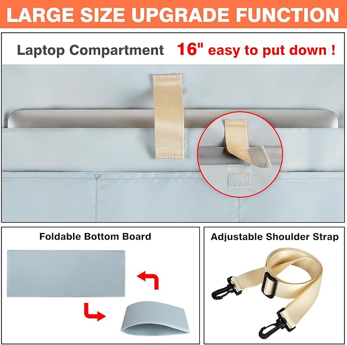 IBFUN Utility Tote Bag with 14/24 Pockets Zip Top Teacher Tote Bag for Teacher/Work Women