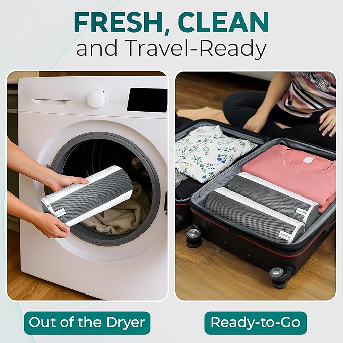 2 Pack Shoe Washing Machine Bag – Reusable Chenille Laundry Shoe Bag for Washing Machine/Dryer with Adjustable Shoe Trees, Deep Clean Protection for Sneakers, Tennis Shoes, Men & Women