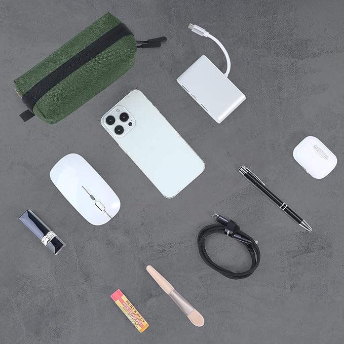 SIMTOP Electronics Organizer Travel Cable Pouch, Small Tech Bag for Cords, Chargers, Power Bank, Earbuds – Portable Cable Pouch for Office, Business Trip, Commute – Water & Scratch-Resistant