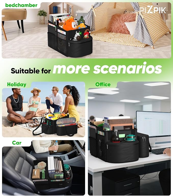 Large Car Seat Organizer with Removable Cooler Bag for the Front or Back Seat for Kids and Adults.Versatile for Use in Multiple Scenarios.