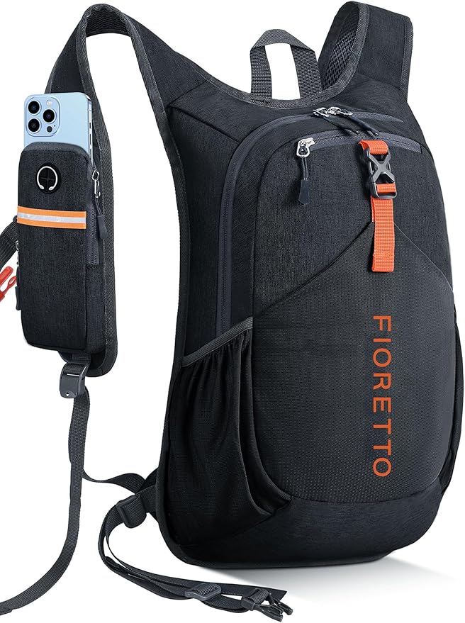 FIORETTO 20L Hiking Backpack for Women Men Mini Packable Backpack Lightweight Small Daypack for Camping Travel Outdoor, Black