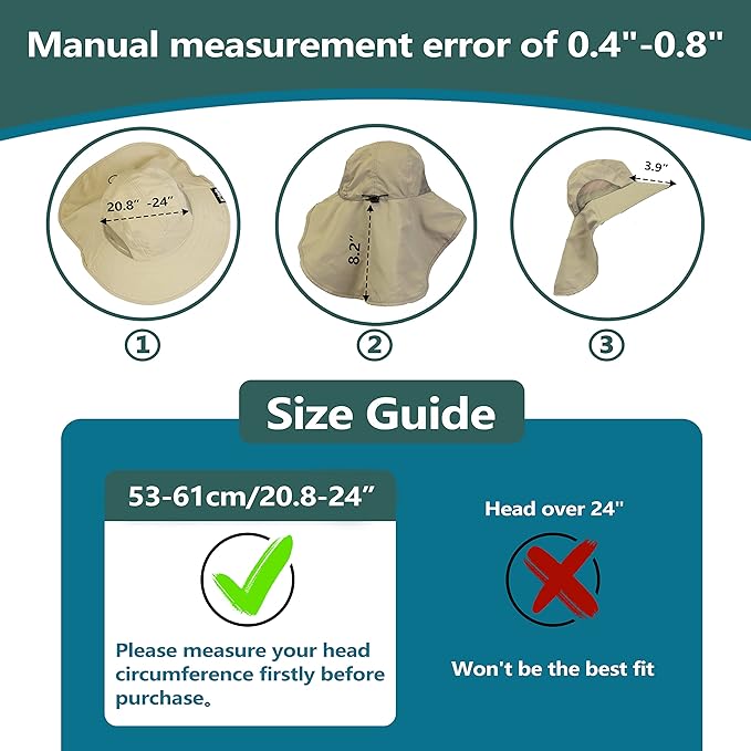 Solaris Sun Hat with Neck Flap, UPF 50 Sun Protection Lightweight Sun Cap for Men Women, Wide Brim Hat for Fishing Hiking