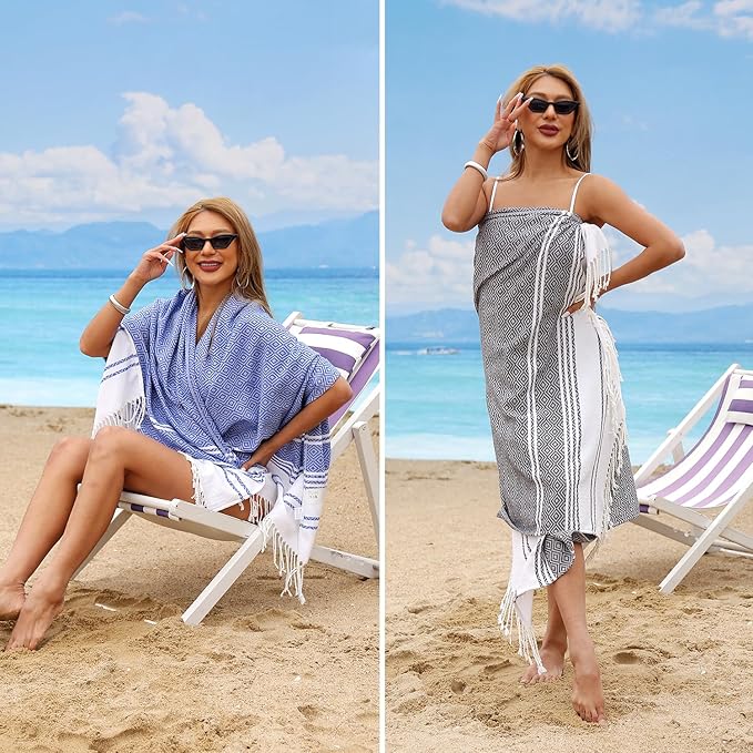 Beach Towel 2 Pack,Sand Free Beach Towels Oversized 39 x 72,Turkish Beach Towel Quick Dry,Lightweight Pool Towels for Adults Super Absorbent Diamond Travel Towel,Cool Beach Essentials