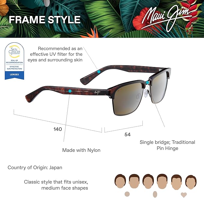 Maui Jim Polarized Men's and Women's Kawika Classic Sunglasses