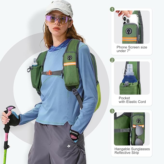 FIORETTO 10L Lightweight Packable Hiking Backpack Small Foldable Daypack for Women Men Compact Travel Backpack for Camping & Outdoor, Green