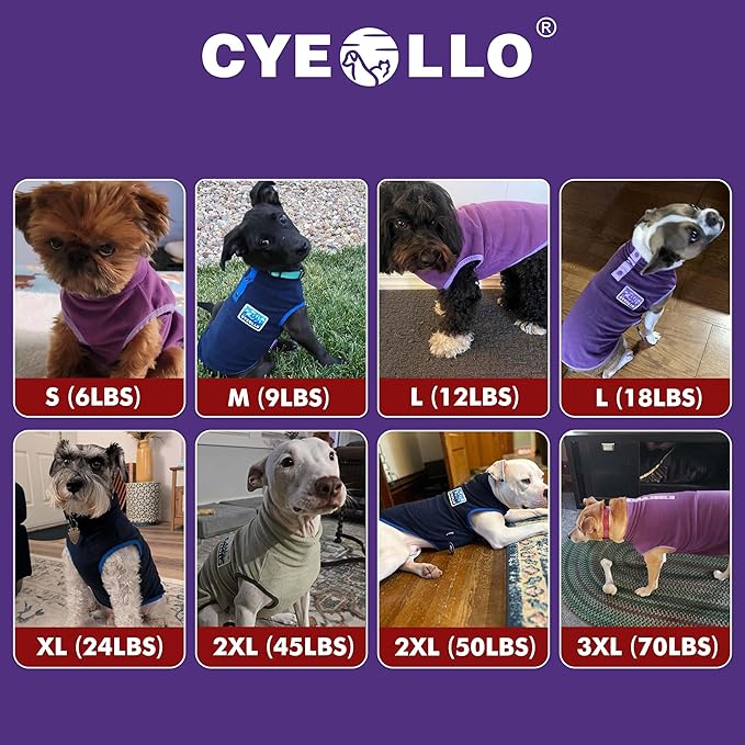 cyeollo Dog Sweaters for Medium Dogs Girl, Turtleneck Stretchy Pullover Fleece Dog Jacket, Warm Lightweight Winter Pet Clothes, Purple XL