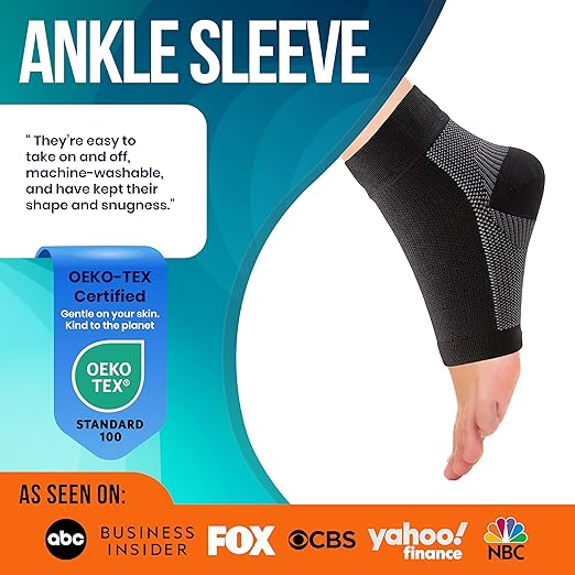 Compression Socks 20-30mmHg for Plantar Fasciitis, Achilles Tendonitis Relief - Ankle Compression Sleeve for Heel Spurs, Foot Swelling & Fatigue - Arch Support Brace for Everyday Use (1 Pair)